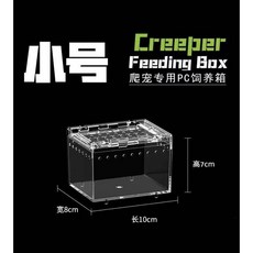 Creeper 壓克力飼養盒 中號爬寵專用PC飼養箱 20cm 長x15cm 寬x10cm 高, 1個, 小號飼養箱10*8*7