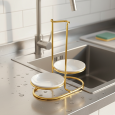 국자 받침대 조리도구 거치대 국자거치대, 1개, 골드프레임 2구