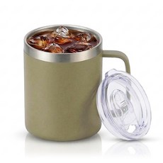 도로 보온 보냉 텀블러 머그컵 355ml 6색, 카키, 1개