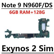 삼성 호환 Galaxy Note 9 N960F/DS N960F N9600 잠금 해제 knox 00 메인 보드 128GB 512GB 용 마더, 04 N960FD 128GB 2SIM