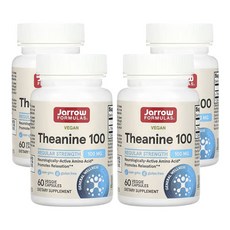 재로우퍼물러스 비건 테아닌 100 100mg 60베지캡슐, 60정, 4개