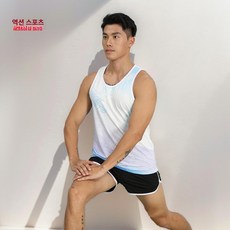 러닝 싱글렛 그래핀 원단 초경량 달리기용 민소매 마라톤, 3603 남성용 (화이트), S