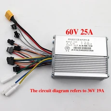 J&P 지핀 전기 스쿠터 36V 48V 52V 60V 브러시리스 모터 홀리스 컨트롤러 대시보드, 08 60V 25A controller, 1개