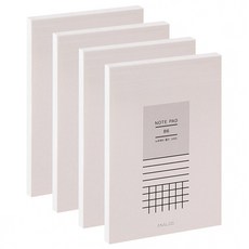 슈프림 메모패드 B6 리갈패드, 4개, 80매, 화이트