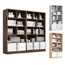 現代木質帶鎖書櫃, 升級款-胡桃色