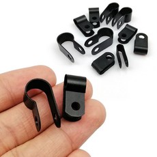 25PC ID 10MM 인치 나일론 호스 루프 방지 와이어 전기 해결사 UV 홀더 검정색, R shape 8 4mm