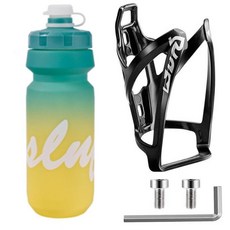 騎行水壺漸變山地車水壺架戶外運動公路自行車單車大容量水杯便攜, 水壺漸變黃+任意水壺架, 1個