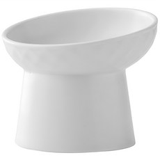 DING DONG PET 寵物蜂蜜斜口陶瓷碗, 白色, 1個