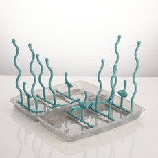 攜帶式奶瓶晾乾架 台灣現貨 獨立包裝 旅行用奶瓶架 奶瓶瀝水架 便攜式折疊奶瓶架 日式奶瓶瀝水架, 006 灰盒藍綠, 單入