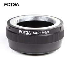 FOTGA 어댑터 링 M42 나사산 금속 (마이크로 4/3 마운트용 올림푸스 및 파나소닉 DSLR 카메라 호환), 1)Black