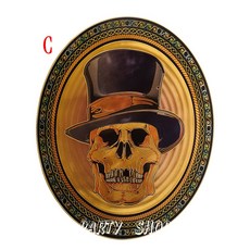 H89 3D立體骷髏圓壁貼 萬聖節主題裝飾 創意個性壁貼, C_(不含運)未滿佰元不出貨