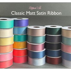 리본빌 클래식 무광 양면 리본 포장리본, 38mm, #44 애쉬블루