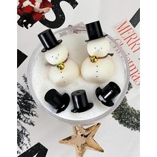 앤오프 크리스마스 미니 중절모 눈사람 니트모자 연말 선물 답례품 크리스마스트리 트리장식 클린코튼, 코튼런드리