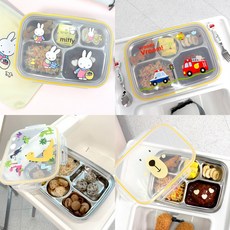 캐릭터 국내생산 스텐 304 유아 깊은 식판도시락 어린이집 유치원 준비물 어린이 아기 이유식 유아뚜껑식판 유아도시락통, (깊은형 식판도시락) 2. 부릉부릉, 1개, 단품