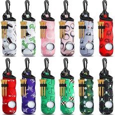 제리파이 12피스 골프공 홀더 소프트 캐리백 티 열쇠고리 벨트 클립 후크 여성 골퍼 파우치 선물용 휴대용 골프 액세서리 12가지 스타일, Jerify 12피스 골프공 홀더 소프트 캐리 백 티, 1개