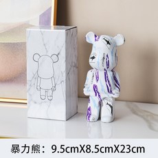 폭력적인 곰 장식품 창조적 인 재미있는 거실 TV 캐비닛 장식 어린이 돼지 저금통 트렌드 오피스 클럽 장식, 27cm, 보라색 상어, 1개