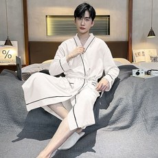 情侶睡袍 春鞦季純棉浴袍 珊瑚絨睡袍