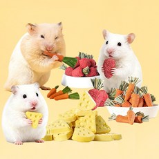 햄찌무드 햄스터 이갈이 간식 동결건조 과일 당근 4P + 딸기 4P + 치즈 4P, 1개