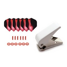 다트 홀 펀치 플라이트 홀 펀치 도구 전문 다트 플라이트 메탈 링, 빨간색 조합, 1개