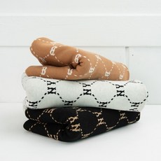 유명한원단 니트원단 자가드 스판 다이마루 레터링 3종, 카멜(BB), 1개