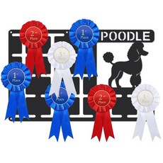 SUPERDANT 푸들 로제트 메달 행거 쇼 도그 쇼 로제트 메달 홀더 맞춤형 어워드 리본 블랙 메탈 랙 벽 마운트 업그레이드 디자인 강아지 트레이너를 위한 선물