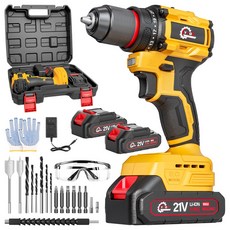 YUON 21V 무선충전 해머전동드릴공구세트 2.0Ah 리튬이온배터리 2p, 1개