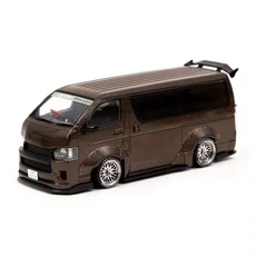 【616toys】TARMAC WORKS 1/43 豐田 Hiace Widebody (棕)模型車，精緻模型，完美收藏, 1個
