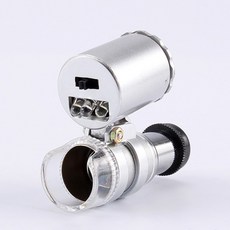 미니 포켓 LED UV 주얼리 루페 현미경 휴대용 유리 확대경 조명 60x, 기타, 1개