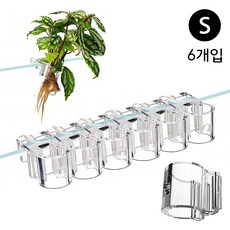 루베이 벽걸이 수경 재배 투명 거치대 시야를 가리지 않고 어항 풍경 만들기 수초/화분/재배, 투명색 6개 투명색 6개