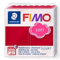 Staedtler FIMO Effects 폴리머 클레이 - -주얼리 조각용 오븐 베이킹 클레이 마노 블루 젬 8020-386, 57 g (Pack of 1), 체리 레드