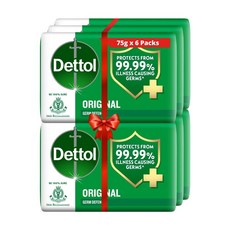 Dettol 오리지널 바 비누 각 100g 6개 팩, Dettol 오리지널 바 비누 각 100g | 6개 팩