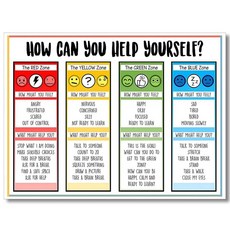 Uoyien 아동용 감정 차트 정신 건강 교실 포스터는 학생들이 규제 감정의 영역을 이해하도록 도와줍니다. 포스터 진정 코너 아이템 학교 유치원 사무실 장식 40.6x61cm(, Emotional poster 04, 16"L x 24"W