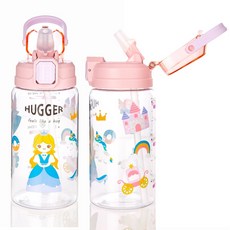 HUGGER 英國 兒童彈蓋吸管水壺 500ml Tritan 水杯 吸管水瓶 替換吸管 1054, 1個, 粉色-亮麗公主 / 1375