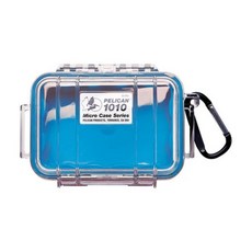 Pelican 1010 마이크로 케이스 블랙, 블루/투명