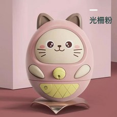 DFMEI 貓咪不倒翁嬰兒玩具6個月以上0-3三六1歲一歲寶寶娃娃2早教益智音, 1個, 貓咪不倒翁-粉色:如圖