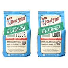 밥스레드밀 언블리치드 화이트 올-퍼포즈 플로어 무설탕, 2.27kg, 2개