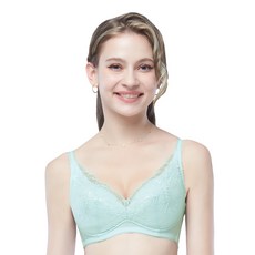 SWEAR 思薇爾 幸芙Bra系列 B-F罩 無鋼圈 蕾絲 包覆 女內衣 (冰雪綠)