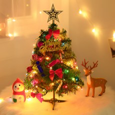 더픽미 미니 크리스마스트리세트 크리스마스트리만들기 나무(50cm)+장식+전구 풀세트, 반짝크리스마스트리세트