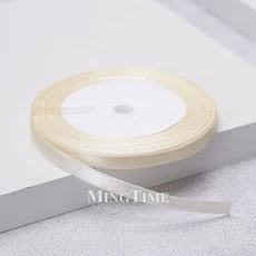 쿠쿠스토어 새틴 리본 22.8미터 mm 25야드 1/4인치 선물 포장 공예 재료 금색 세이지 그린 웨딩 파티 크리