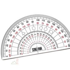 디쓰리포 반원모양분도기 송화 각도기