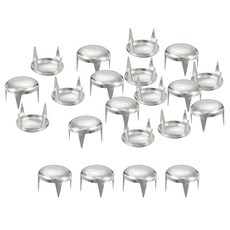 uxcell 200개 12mm 실버 원형 돔 스터드 메탈 크로비즈 네일 헤드 리벳 스 파이 쿠스츠 스팟 펑크 록 DIY 레더크래프트 옷 벨트 가방 신발 팔찌 액세서리