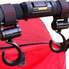 유모차 사이클 핸들바 물건 걸이 회전 고리 각도 조절 타입 가방 거치 액세서리, 1개, SIS-359 유모차걸이훅_블랙