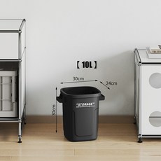 【開發票/統編】家用廚房垃圾桶 附蓋大容量加厚收納桶 衛生間多功能垃圾筒 廚餘回收桶 密封防臭設計 附活性碳過濾網4389990, 1個, 至尊黑—無蓋【10L小號】, 至尊黑