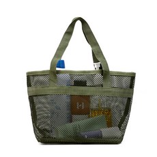 手提網眼沙灘包洗澡遊泳浴包大容量網布控水便攜收納包網紅洗漱包 KB1U, 綠色