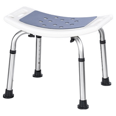 台灣出貨-附發票 浴室洗澡椅 老人沐浴椅 孕婦淋浴椅 鋁合金沖涼椅 防滑穩固 可調高度 帶扶手靠背, 1個, 6101防滑款