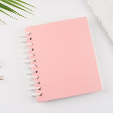 스프링 포토앨범 25매 양면 사진 보관 접착식 사진첩, 라이트핑크