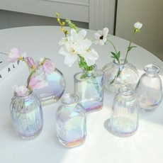 홀로그램 오브제 화병 시약 미니 7종 꽃병 유리 -오로라 디퓨저 인테리어, F