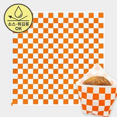 서흥이앤팩 코팅유산지 33x33cm 베이킹포장 노루지 식품포장지, 체커보드오렌지, 1개, 200개입