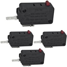 Pecafeitas HK-14 마이크로 스위치 없음 (4팩) - 20A 250VAC SPST 일반 개방 핀 플런저 Honeywell V7-1S37D13과 호환 도어 안전 및 제, Pecafeitas HK-14 마이크로 스위치 없음 (