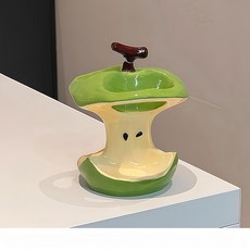 칫솔꽂이 욕실 전용 사과 모형 탁상용 칫솔보관함, 기본 색상, 그린애플 3홀 전동+카스터 포함